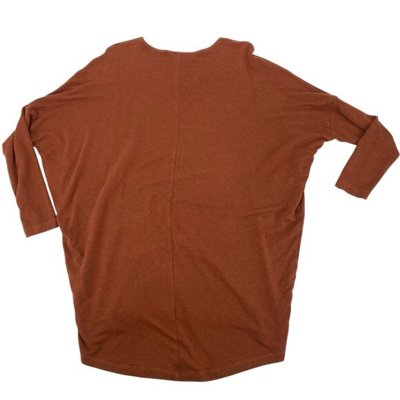 Bryn Walker Burnt Orange Dolman Sleeve Oversized Tunic Top Size XS Lagenlook - Picture 2 of 10